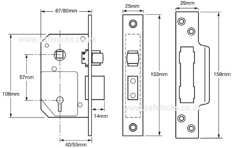 Union 3K74 5 Lever Mortice Sashlock